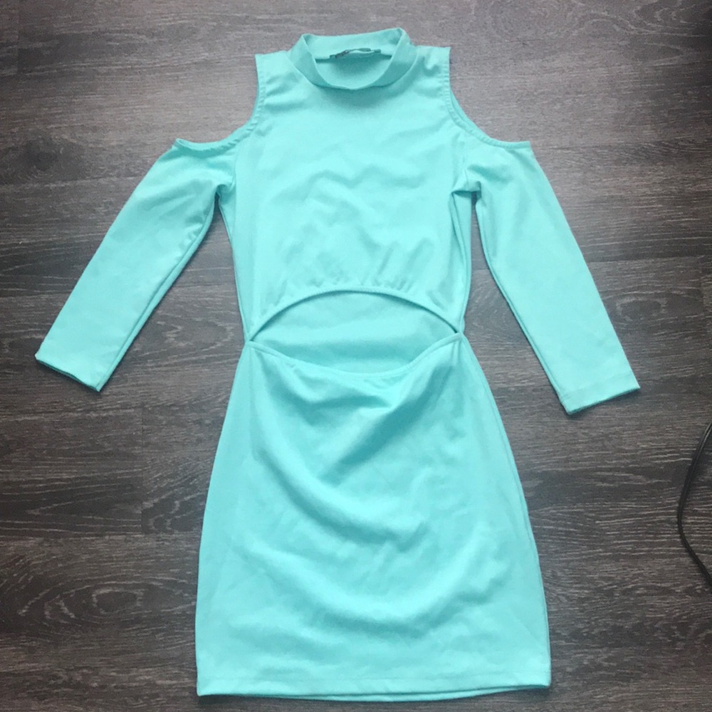 Nasty Gal Blue Cut-Out Dress